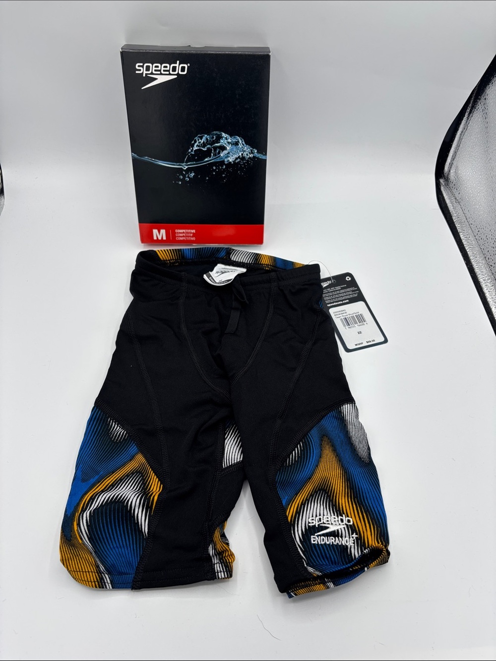 Speedo Black Royal Blue Gold Wave Purpose Jammer Swim Trunks Size 22 Boy’s 4/5